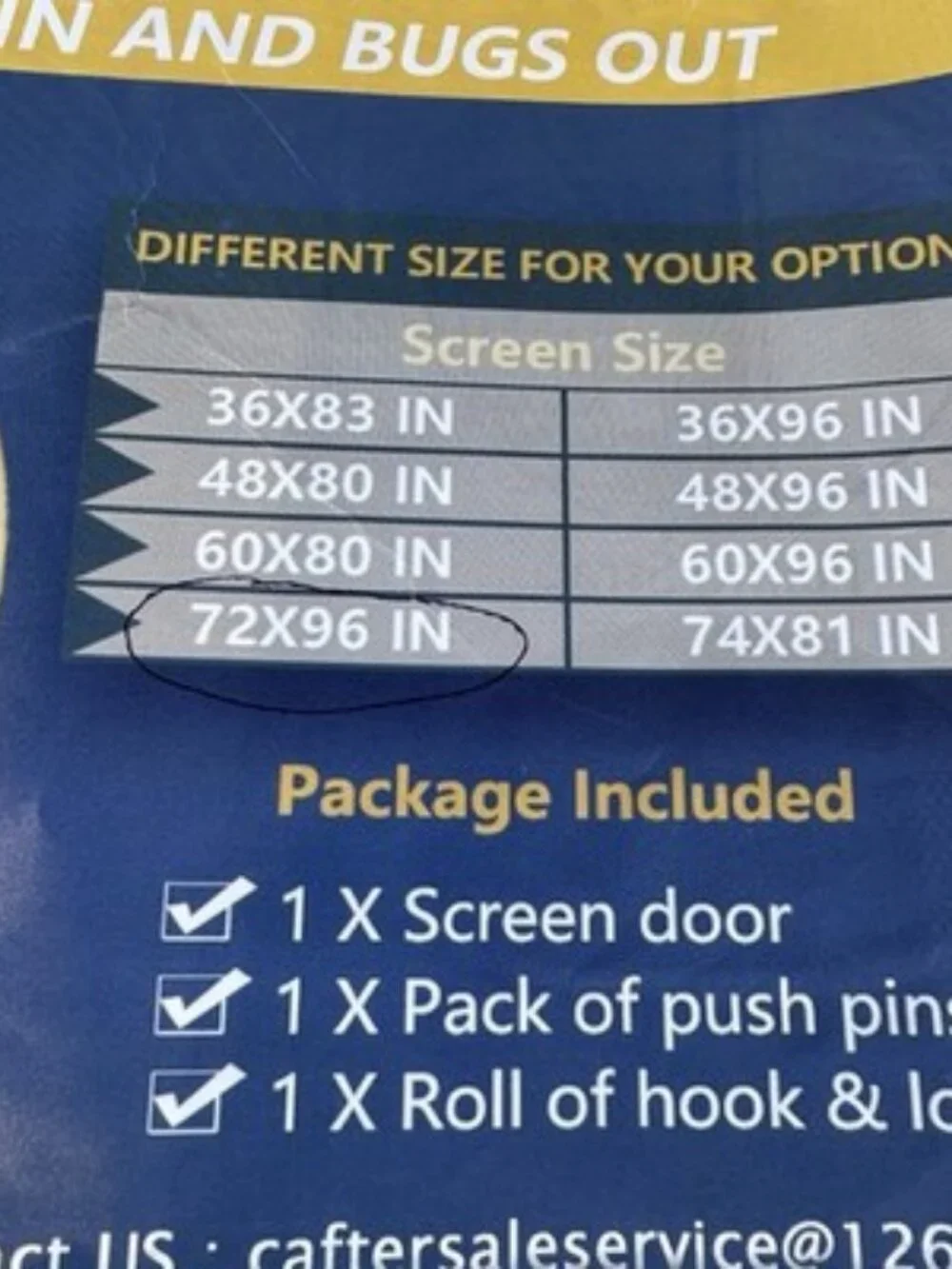 Magnetic Screen Door Middle Open 72 x 96 Inch Black - Sliding Or French Door